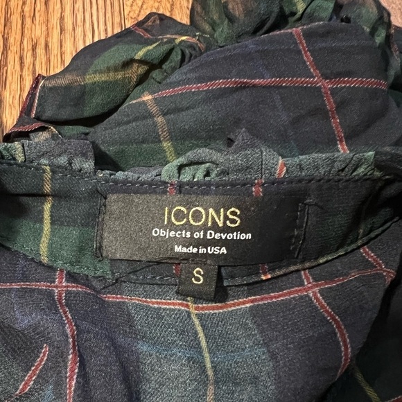 ICONS Objects of Devotion | Secretary Blouse Classic Tartan REVOLVE‎ Sz S - Picture 6 of 10